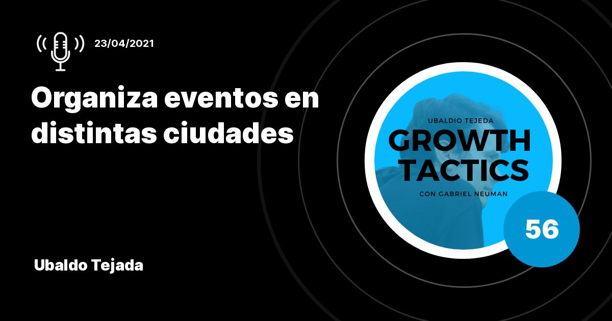 Organiza eventos en distintas ciudades